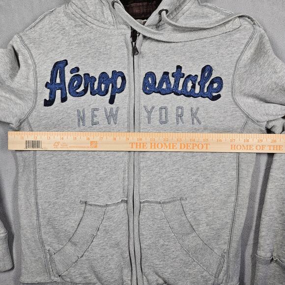 Aeropostale Hoodie Womens XS Sherpa Lined Full Zip Fleece Embroidered Y2K Preppy - Picture 10 of 12